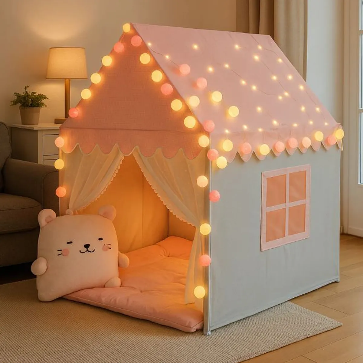 GENERICO - Carpa Casa Para Ninas Ninos Iluminada Top Ventas