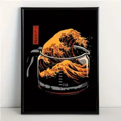 GENERICO - Hermoso y elegante cuadro decorativo la gran ola de café