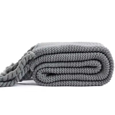 Imagen 2 del producto Manta Encaje De Lana Gruesa Tejida A Mano Premium 150x230cm Gris