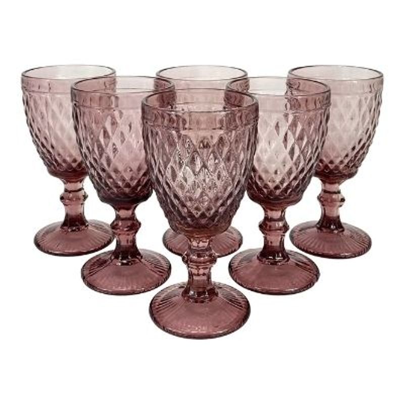 MI DECO HOME CADA DETALLE IMPORTA - SET 6 COPAS DE COLORES MORADO ROMBO