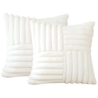 Pack De 02 Fundas De Cojín Pelo De Conejo De Imitación 45x45 Blanco