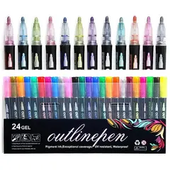GENERICO - Marcadores Magicos Gel Con Contorno Colores 24 Piezas