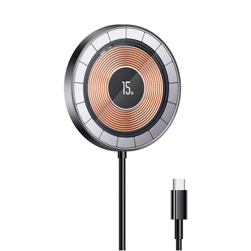 GENERICO - Cargador Celular Inalambrico Magsafe 15W Transparente