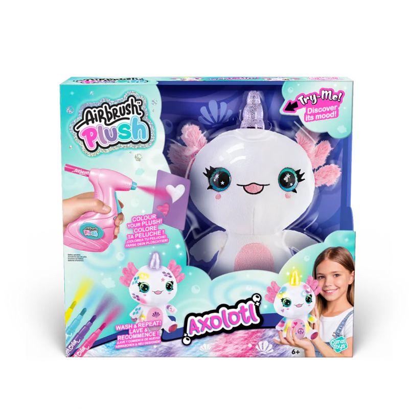 CANAL TOYS - Peluche Axolotl Airbrush Plush Lavable - Canal Toys Ajolote