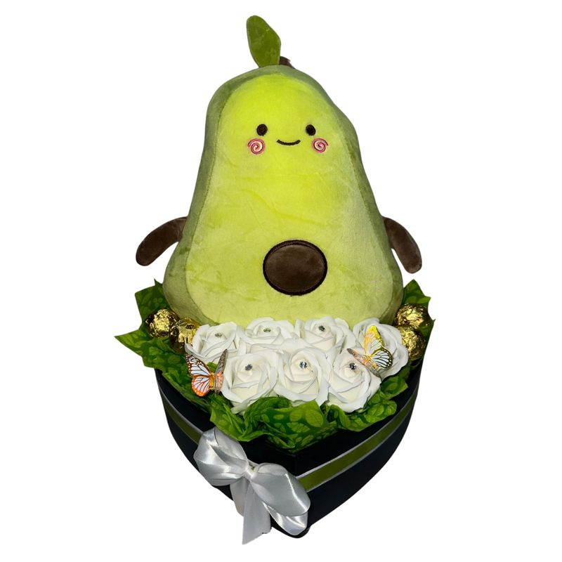 GENERICO - Box Corazón de Rosas Eternas Bombones y Peluche Palta