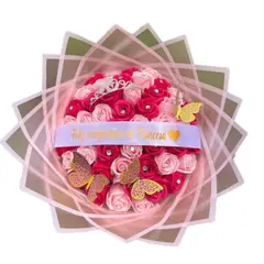 GENERICO - Bouquet de 50 Rosas Eternas Rosadas y Fucsias