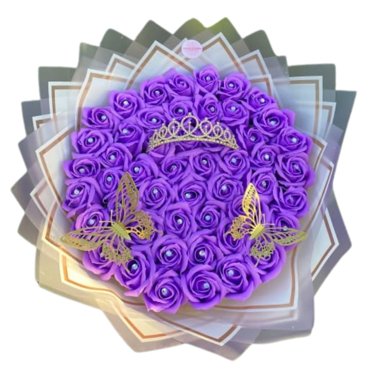 GENERICO - Bouquet de 60 Rosas Eternas Lila