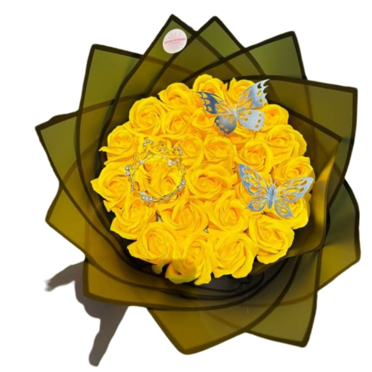 GENERICO - Bouquet de 25 Rosas Eternas Amarillas