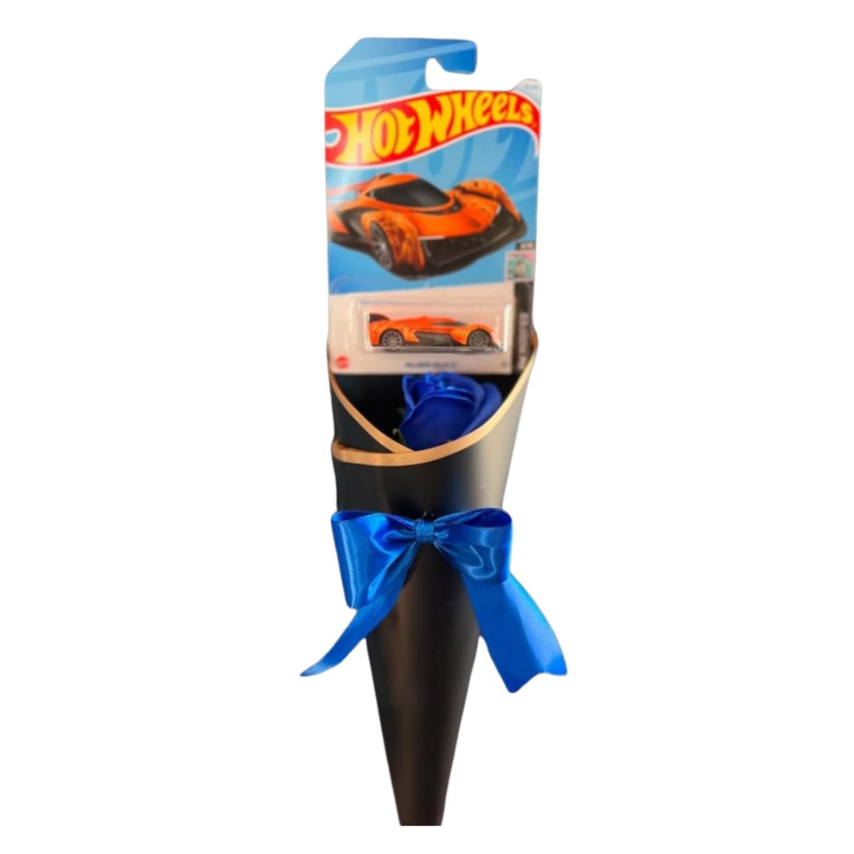 GENERICO - Bouquet 1 Rosa Eterna y Carrito Hot Wheels
