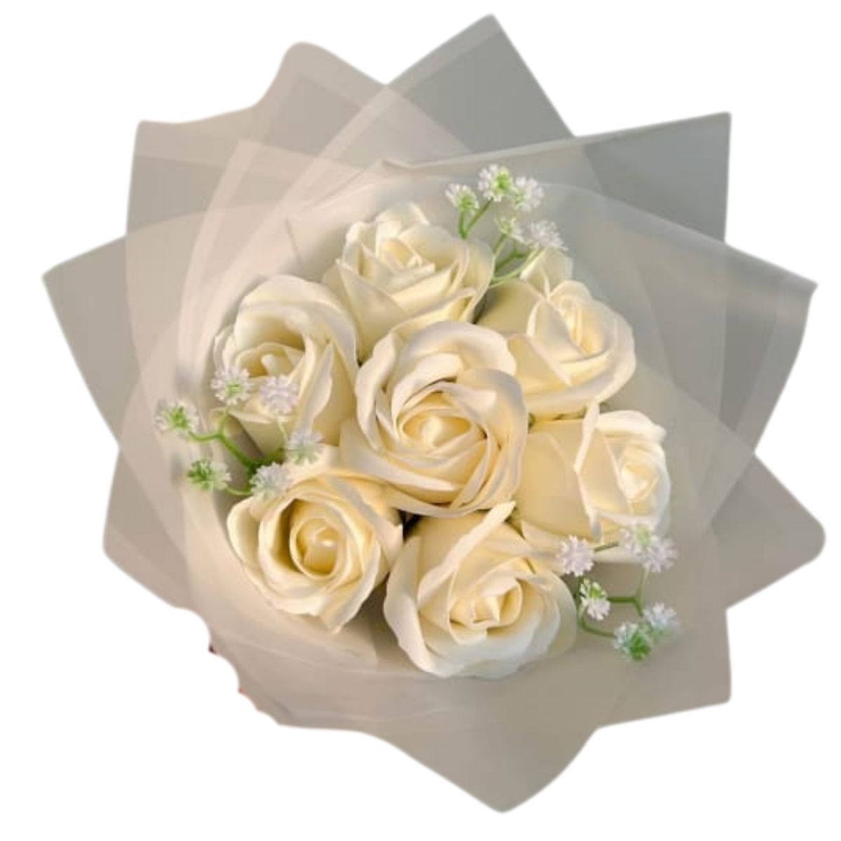 GENERICO - Bouquet 7 Rosas Blancas Eternas