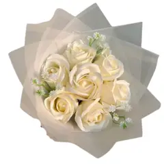 GENERICO - Bouquet 7 Rosas Blancas Eternas