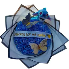 GENERICO - Bouquet Quieres Ser Mi Novia con Peluche Stitch
