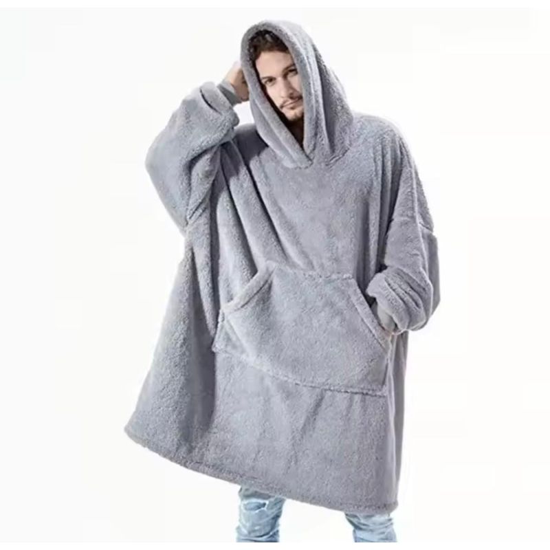 MORLAN - Maxi Polerón Sherpa Bata Manta Capucha Frazada Invierno