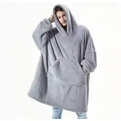 MORLAN - Maxi Polerón Sherpa Bata Manta Capucha Frazada Invierno