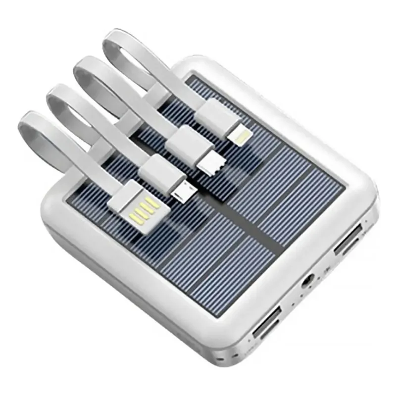 GENERICO - Cargador Portatil 10000mah Power Bank Usb Con Cables Mcasa Blanco