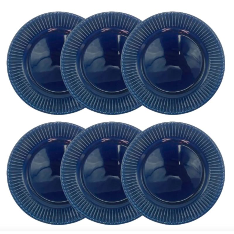 MI DECO HOME CADA DETALLE IMPORTA - SET CON 6 PLATOS LLANO DE FONDO AZUL 27CM