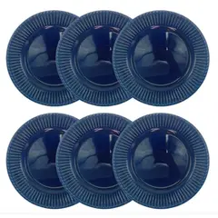 MI DECO HOME CADA DETALLE IMPORTA - SET CON 6 PLATOS LLANO DE FONDO AZUL 27CM
