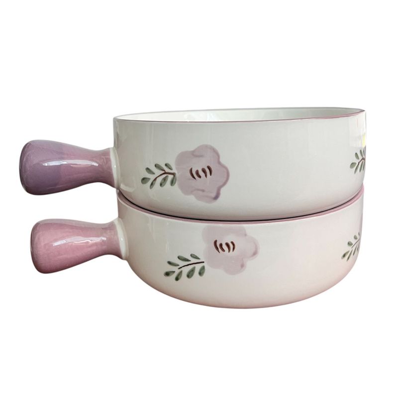 GENERICO - Pack 2 Plato Bowl Sopero Con Asa Paila Diseños 16x5cm
