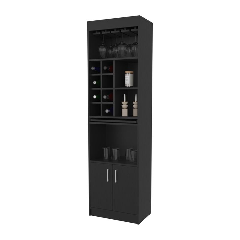 TUHOME - Bar Alto Syrah 180X51X32 Cm Wengue Con Portacopas