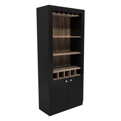 Imagen 2 del producto Bar Alto 5 Botelleros Y Portacopas Fm-003C - Cafe Oscuro Y Negro