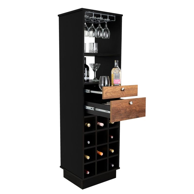 TUHOME - Mueble Bar Classic Caramelo Y Wengue 160x46x40 Cm