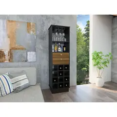 TUHOME - Mueble Bar Classic Caramelo Y Wengue 160x46x40 Cm