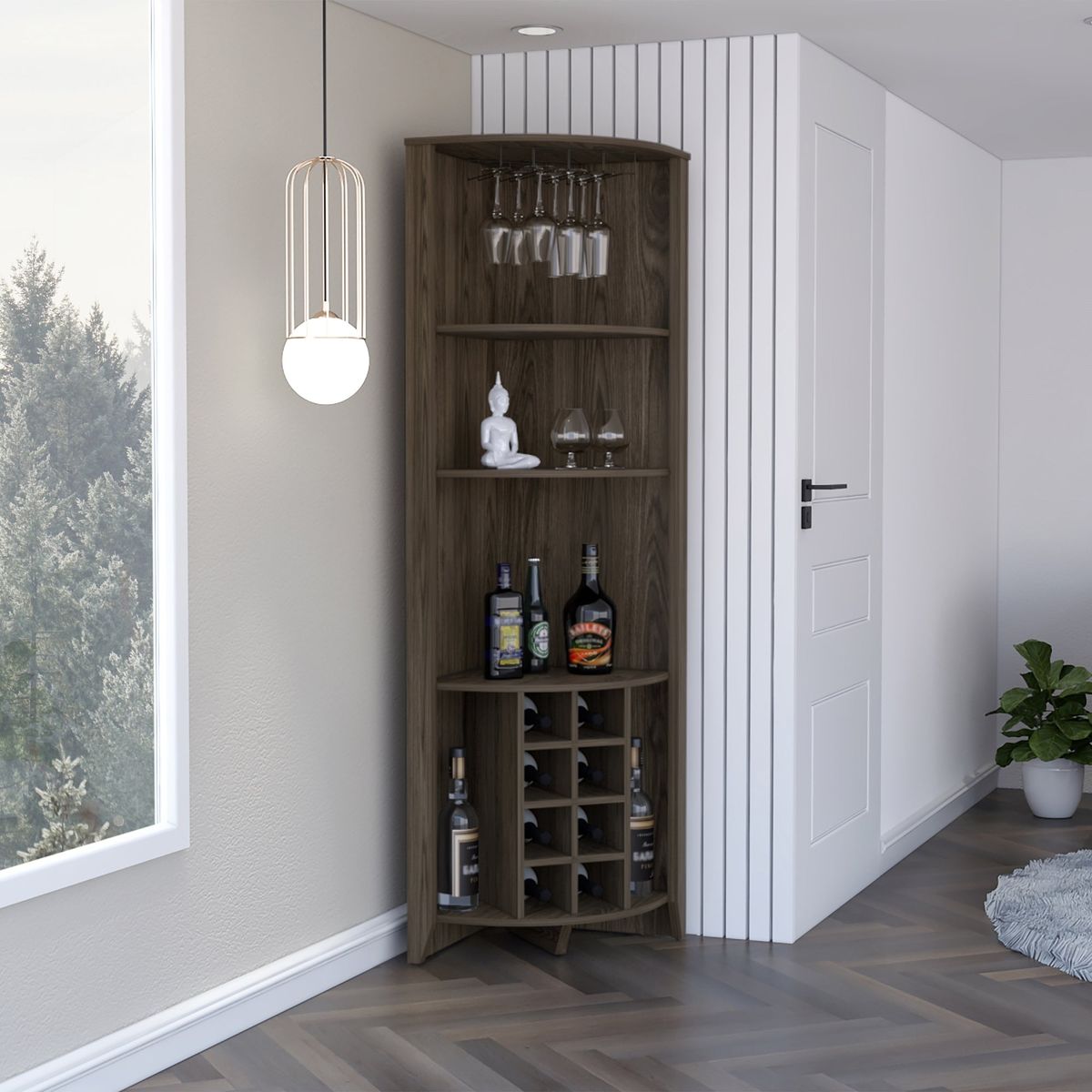 TUHOME - Bar Esquinero Essential Coñac 180X49X49 Cm