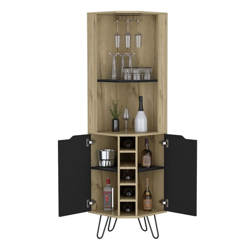 TUHOME - Bar Esquinero Audra 180X45X45 Cm Duna Y Wengue