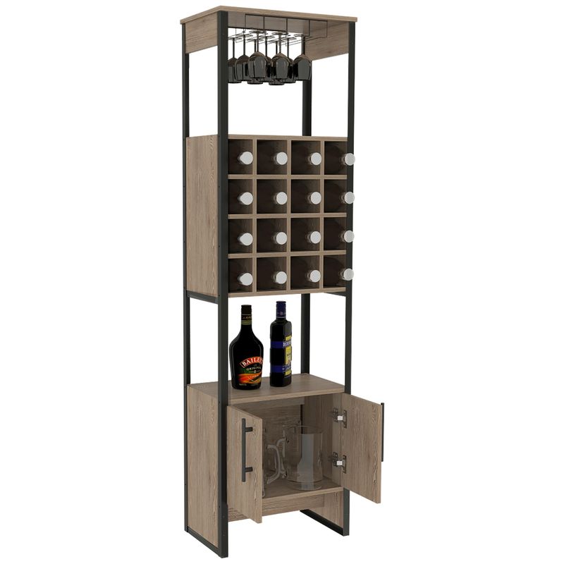 TUHOME - Bar Alto Magnum Alto 2 Puertas 16 Botelleros Miel