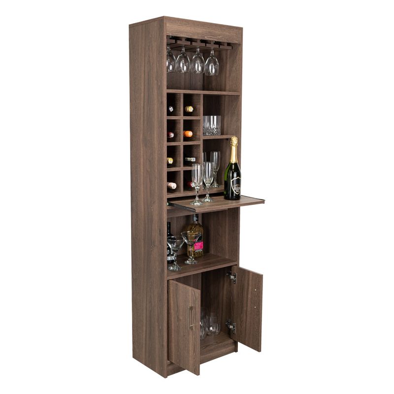 TUHOME - Bar Alto Syrah 180X51X32 Cm Coñac Con Portacopas