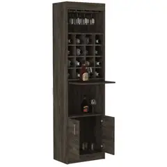 TUHOME - Bar Alto Kava Beijing Coñac Y Blanco Con Portacopas