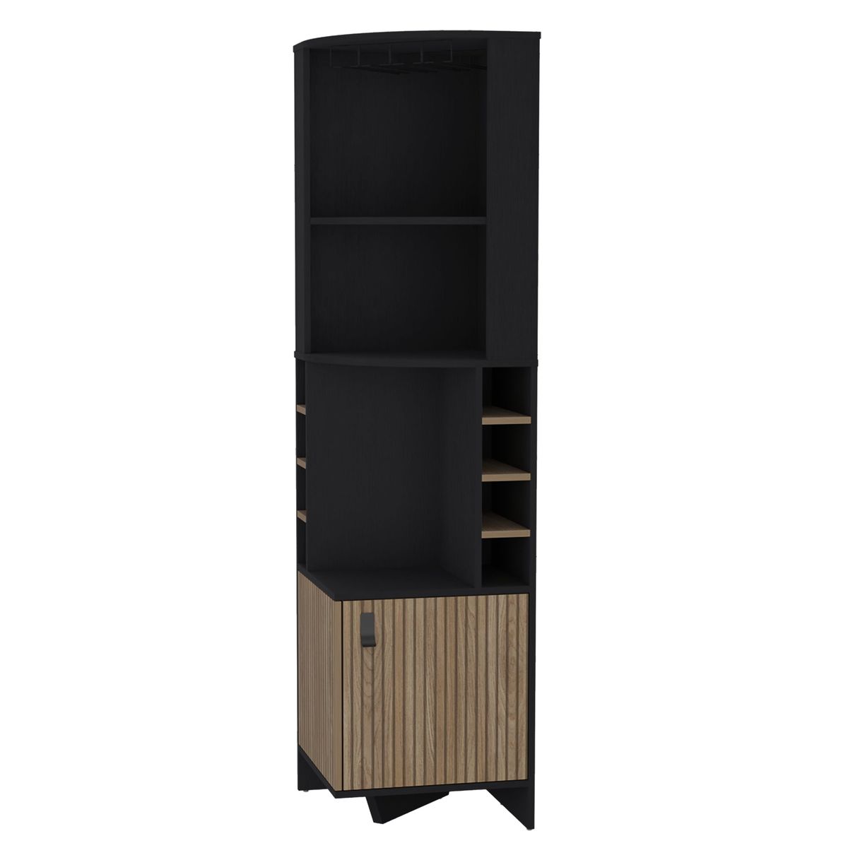 TUHOME - Bar Esquinero 8 Botelleros Y Portacopas Fm-011N - Negro
