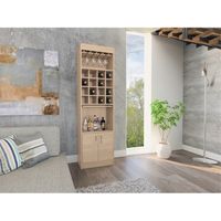 Bar Alto Kava Beijing Rovere Y Blanco Con Portacopas