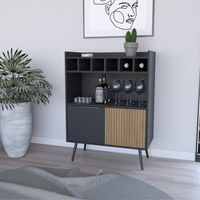 Bar Bajo 6 Botelleros 2 Puertas Fm-007N - Negro