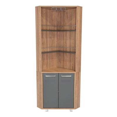 Imagen 2 del producto Bar Alto Esquinero Carmenere 2 Puertas Miel Y Plomo