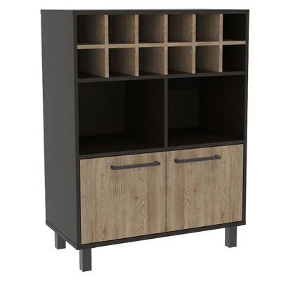 Imagen 2 del producto Bar Bajo Kaia Wengue Y Miel 2 Puertas Con 12 Botelleros