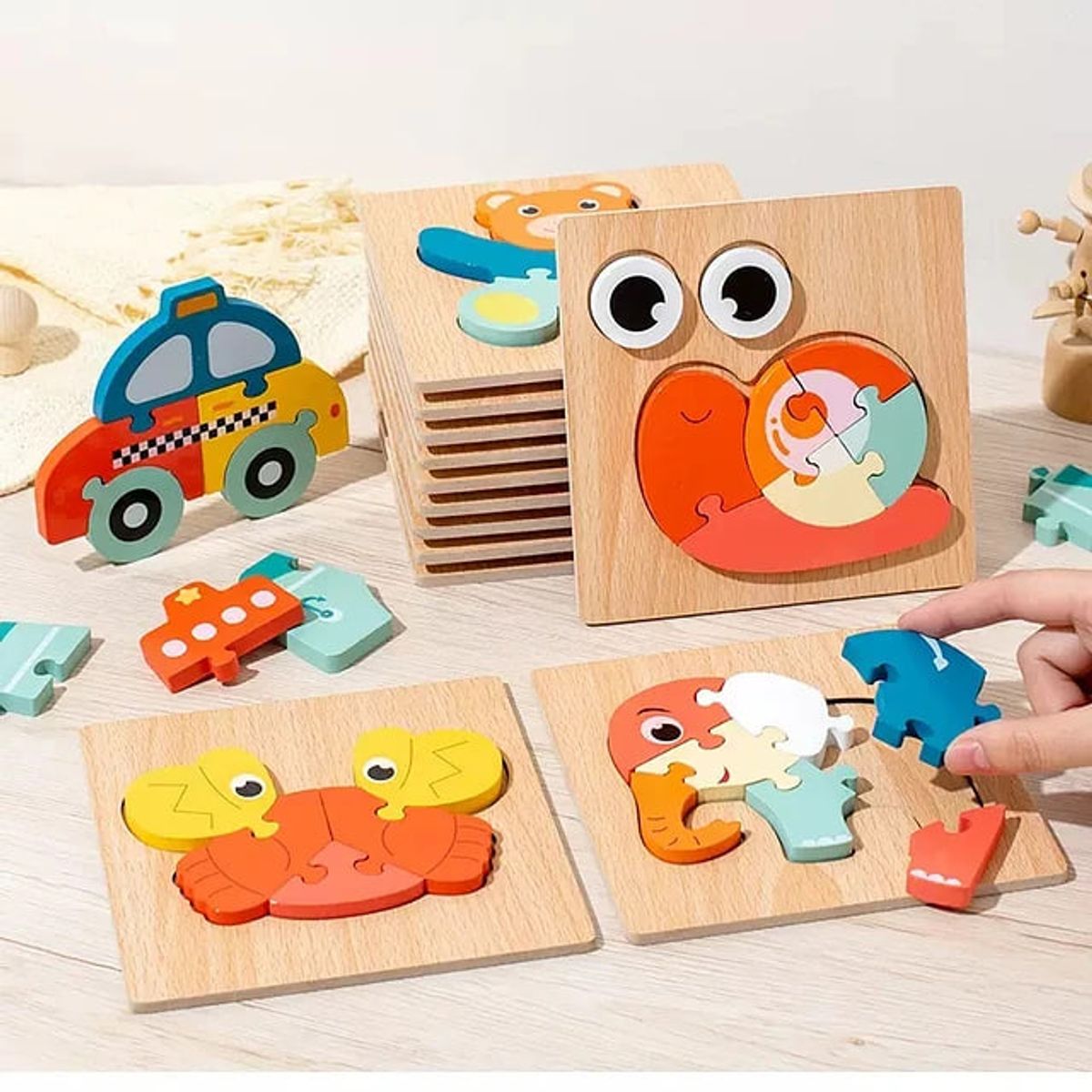 GENERICO - Puzzle Rompecabezas de madera animales