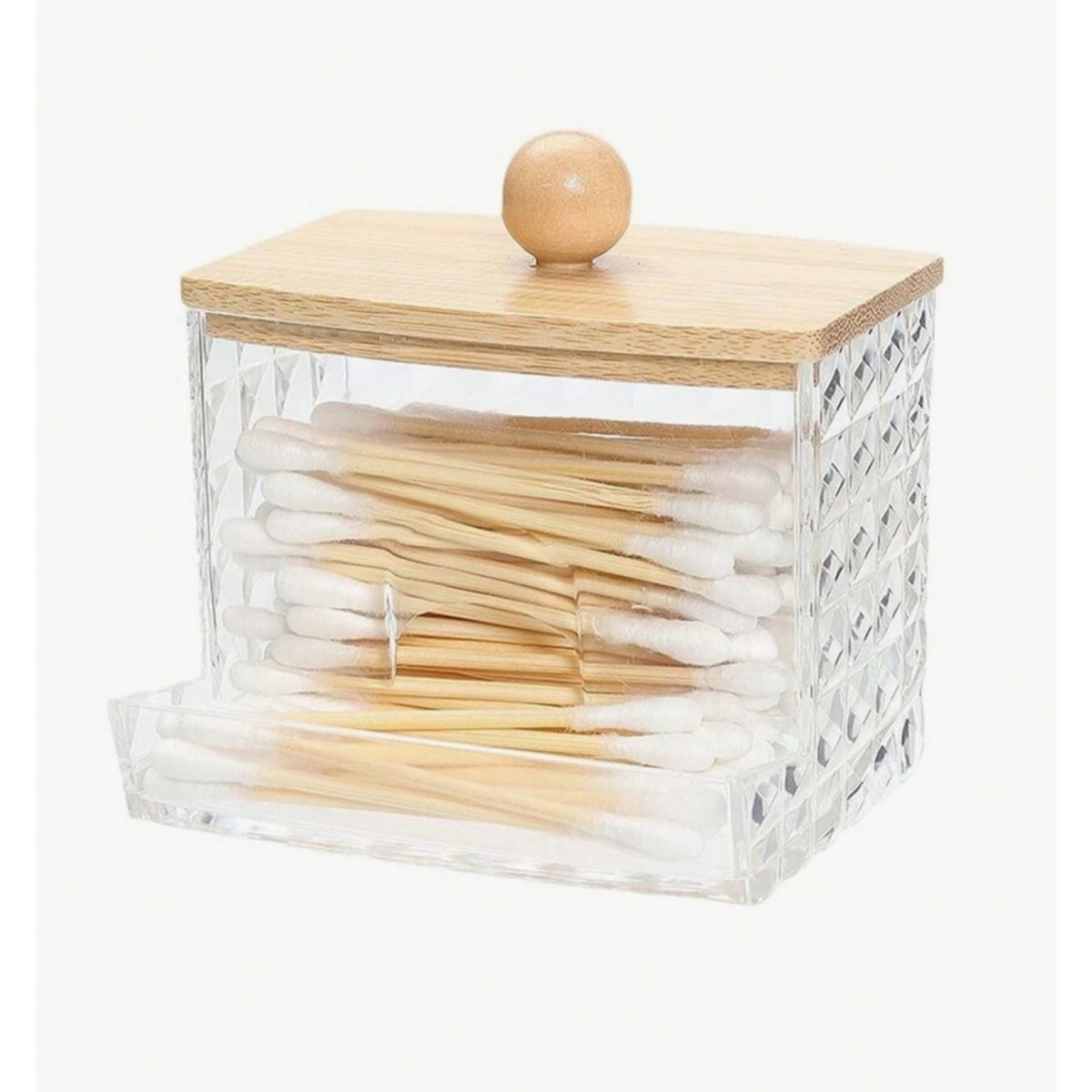 OEM - Caja De Hisopo Algodon Bombonera Decoracion Vidrio Cristal C