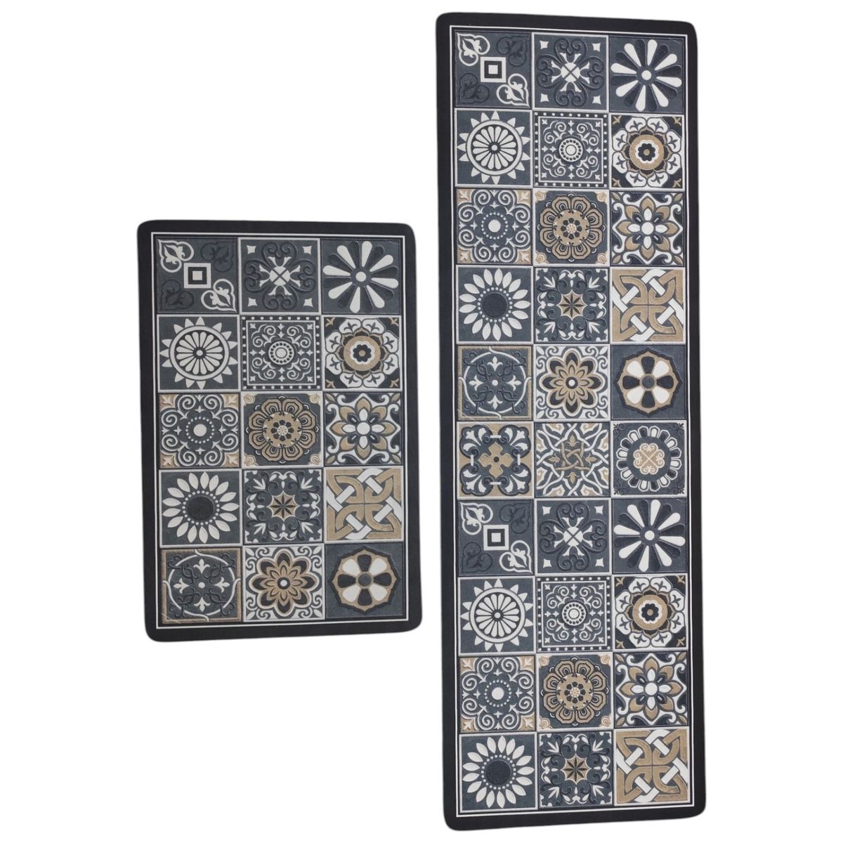 GENERICO - Set de 02 alfombra de cocina impermeable de Cuero Nappa md10