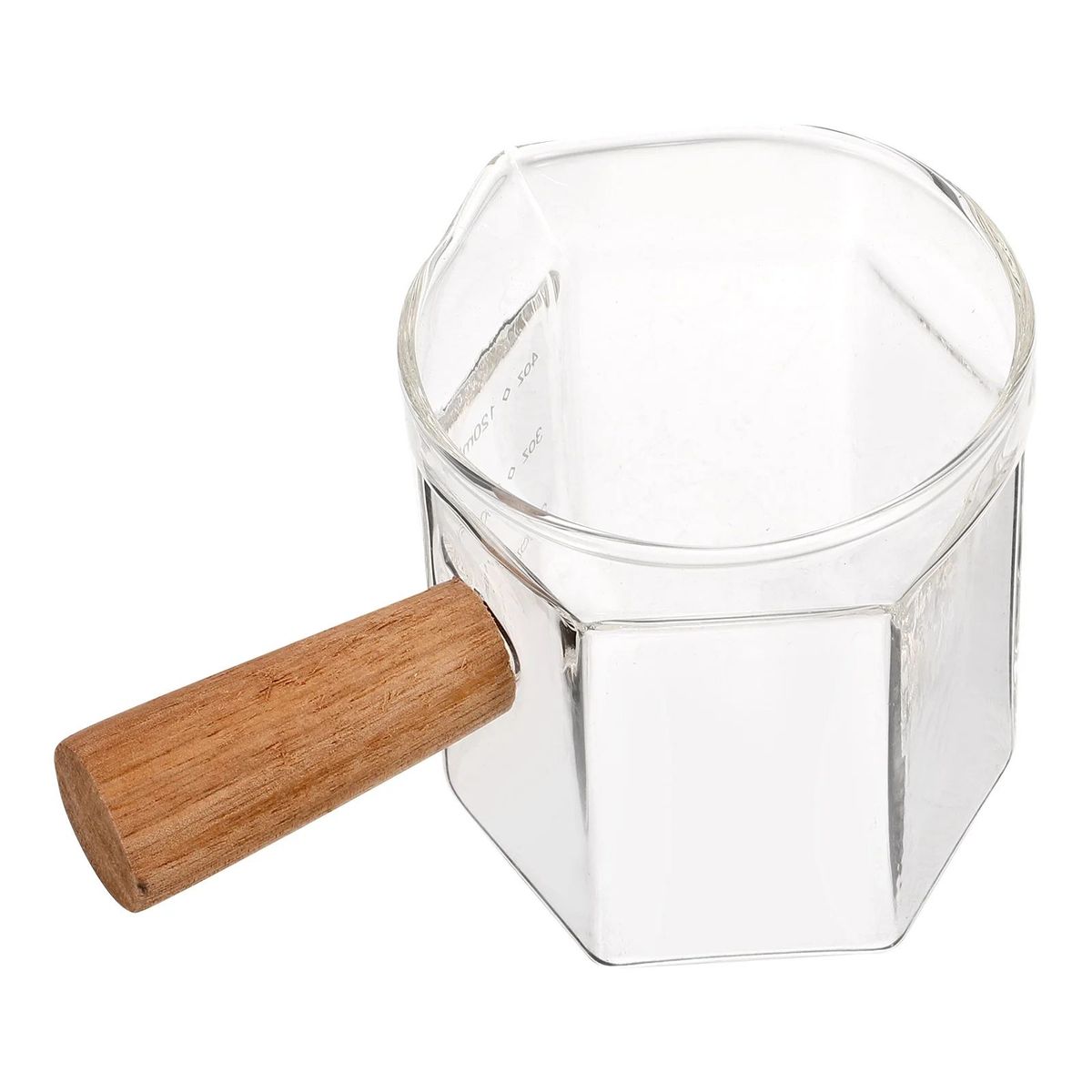 OEM - Taza Medidora Vidrio Vaso Medidor Cafe Leche Hexagonal 120ml