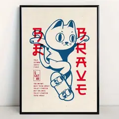 GENERICO - Hermoso cuadro decorativo 60 x 40 gato skater