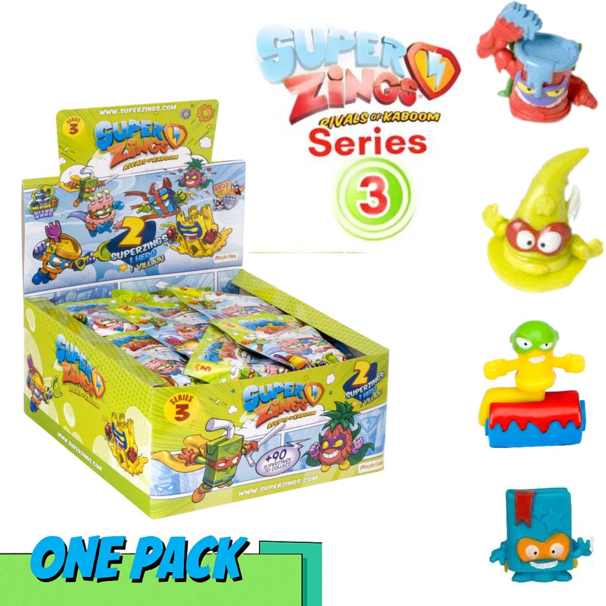 TIOZONEY - Superzings Serie 3 Caja 25 Personajes Originales Rivals of kaboom