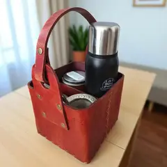 GENERICO - CANASTO MATERO CAFE CASTAÑO 100% CUERO