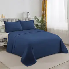 GENERICO - Juego de Sabanas 1.5 Plazas. 3 Piezas. Color Azul MarinoTFS002