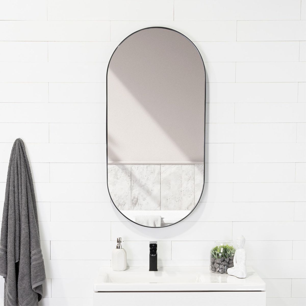 TUHOME - Espejo Lukman Rectangular Marco Metalico 100x50 Cm