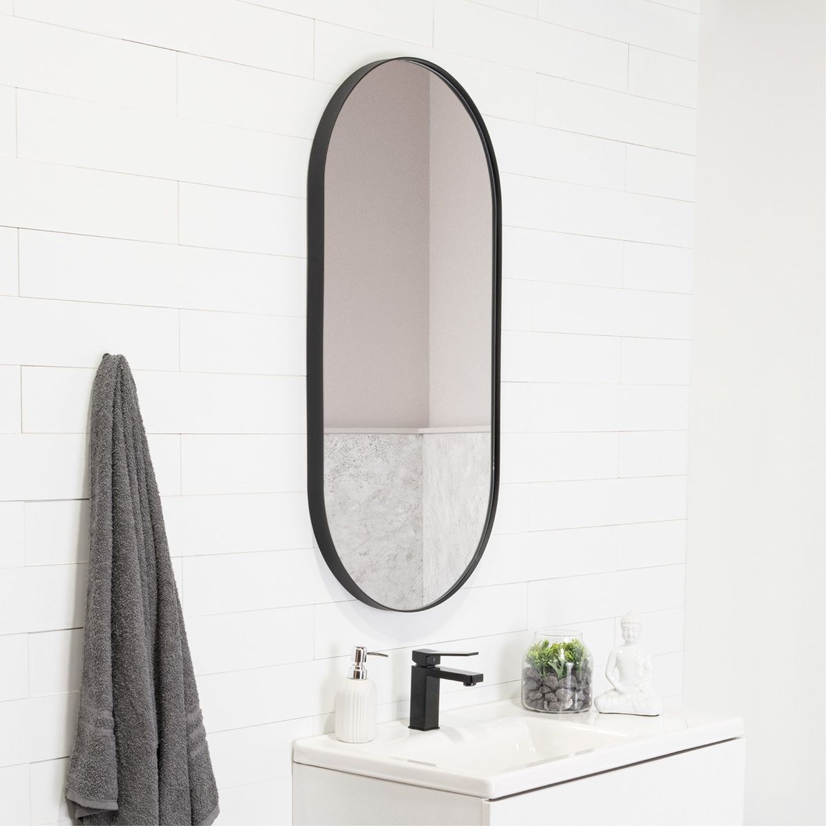 TUHOME - Espejo Lukman Rectangular Marco Metalico 100x50 Cm