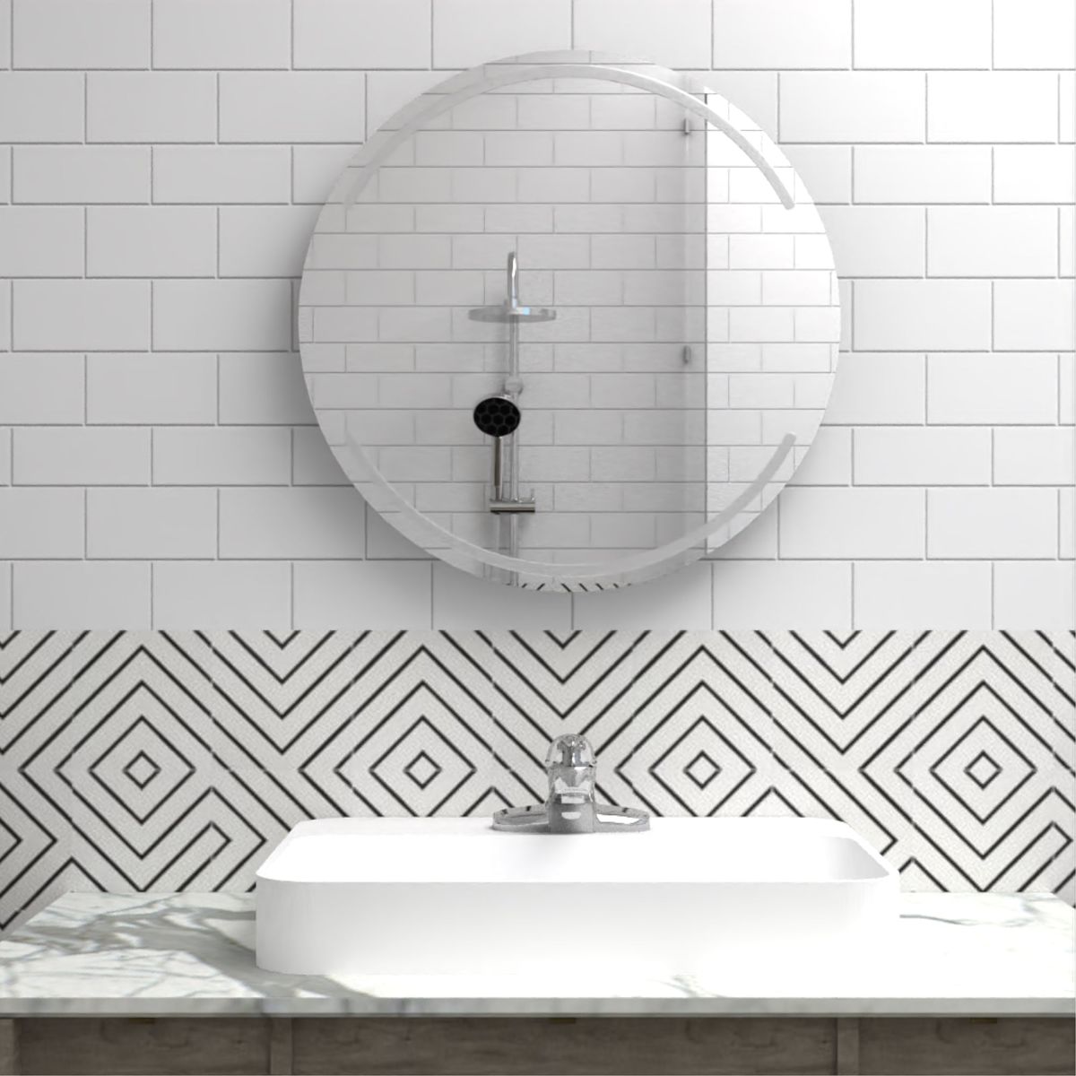 TUHOME - Espejo Decorativo en forma Circular 60x60x19 cm