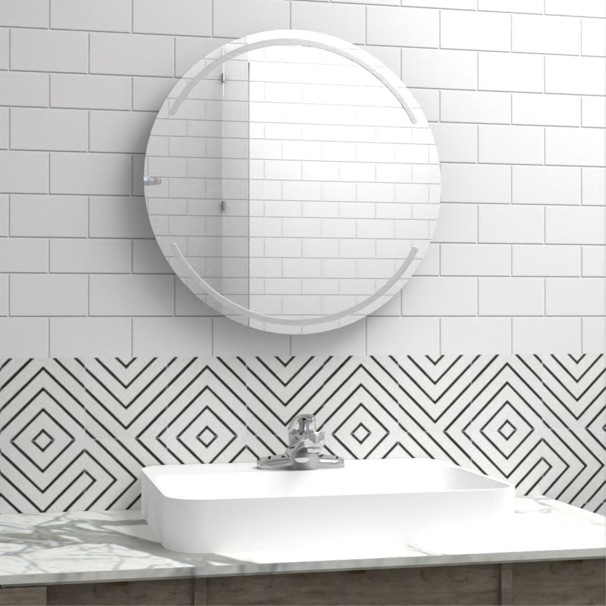 TUHOME - Espejo Decorativo en forma Circular 60x60x19 cm