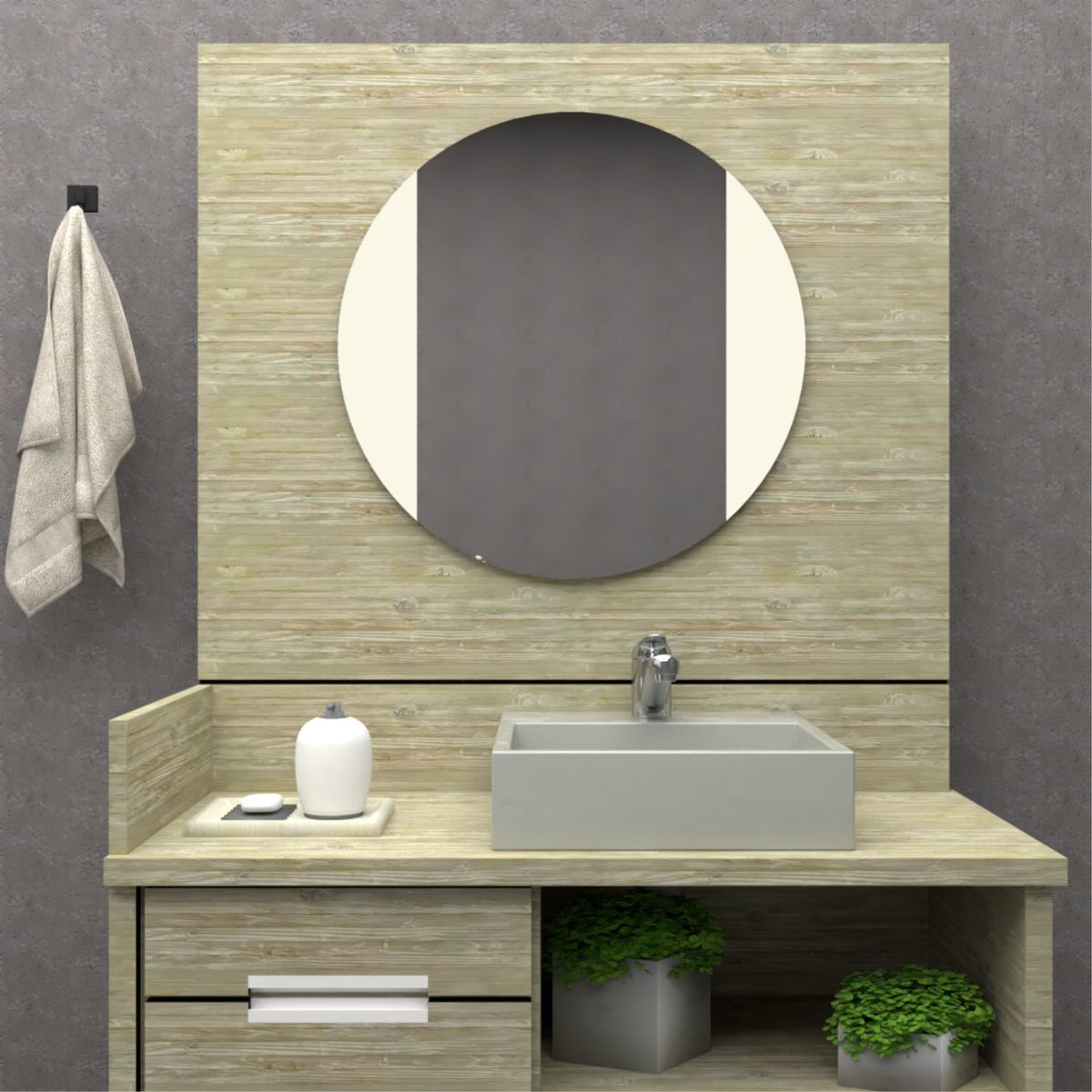 TUHOME - Espejo Lucca Redondo 65x65 Cm