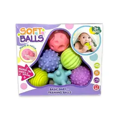 GENERICO - Set 6 Pelotas Sensoriales Sonajero Para Bebé